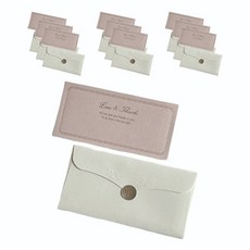 Lemier 零用錢信封 10p + 內頁 10p + 貼紙 10p, 象牙白(信封), 粉紅色(內頁), 1套