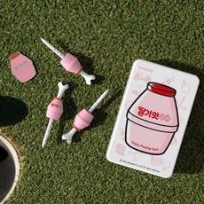 Binggrae 草莓牛奶 高爾夫球Tee 3入 + 球標組, 1個, 單色, 1set