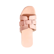 真皮頭層牛皮透氣女士室外涼拖鞋 耐髒易清潔, 35-36, 淺粉色