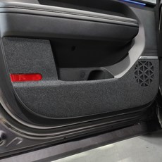 Install 適用於現代 The All-New Santa Fe MX5 全新改款 防刮保護蓋 (含標誌), 車門飾板, 黑色