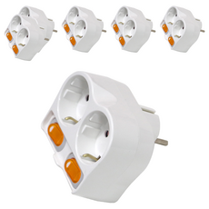 Carnix Thanos L型2孔省電開關, 混色, 6個