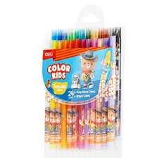deLi 得力 COLOR KIDS旋轉蠟筆 EC223-24, 24色, 1組