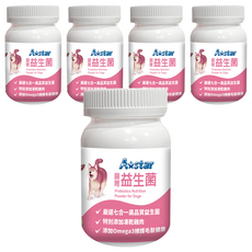 A star 犬專用益生菌 6個月以上成犬/幼犬 60g, 腸胃, 5罐