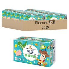 Kleenex 舒潔 雲絨舒適抽取衛生紙 迪士尼款 19.2 x 18cm 90張, 8包, 24袋