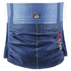 SIKAER 喜可褲 印花系列 機能環保布尿布, 360度全方位防水防漏, 極透氣 超瞬吸, 適用於0-3歲, A26 淺牛仔, 1件