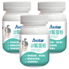 A star 犬專用鱉蛋粉 添加維生素C、維生素D 嚴選高品質鱉蛋 添加膠原蛋白 適用於成犬、幼犬(6個月以上), 60g, 皮膚/毛髮, 3罐