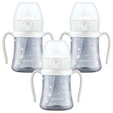 그로미미 PPSU 스페이스 빨대컵, 200ml, 3개, 화이트