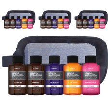 KUNDAL 昆黛爾 蜂蜜夏威夷果旅行盥洗組+網狀化妝包 依蘭香, 4組