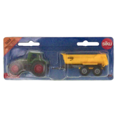 siku Fendt拖拉機玩具 附黄色Krampe拖車, 綠色 + 黃色, 1個