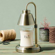 EinD 高度可調融蠟燈 復古金色+大豆香氛蠟燭 300g組合, 1個, 黑櫻桃