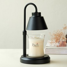 EinD 高度可調融蠟燈 黑色+大豆香氛蠟燭 300g組合, 1個, 白茉莉