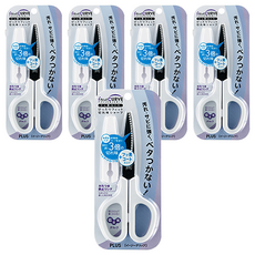 PLUS 普樂士 不沾膠 30度弧線剪刀 SC-175SF, 輕巧耐用, 灰色, 5個