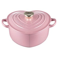 LE CREUSET 愛心鐵鍋 心型淡金頭, 1個, 20cm, 薔薇