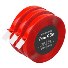 다다 초강력 실리콘 아크릴 폼 양면테이프 7mm x 3m, 투명, 3개
