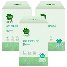 그린핑거 순한 선클렌징 티슈, 30매입, 3개