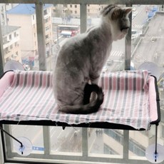 건우코리아 흡착식 사각 침대 고양이 해먹, 핑크, 1개