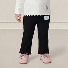 밀크마일 아동용 플라워 래빗 부츠컷 골지 레깅스