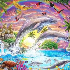 鑽石畫 海豚圖案, 彩虹天堂, 1個