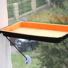 건우코리아 흡착식 사각 침대 고양이 해먹, 오렌지, 1개