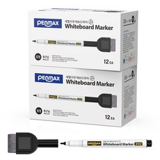 PENMAX 迷你板擦白板筆 12入, 黑色的, 2個