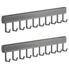 廚房掛鉤 10鉤 109g 2個, 灰色, 1組