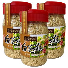 元歲本舖 熟炒白芝麻粒 原味元香 鹹甜皆宜, 150g, 3罐