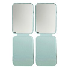 妃妃嚴選 皮革化妝鏡 化妝鏡中綠 皮革鏡, 綠色, 2個