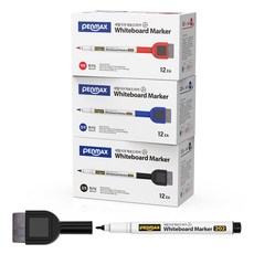 PENMAX 迷你板擦白板筆 黑色 12入+紅色 12入+藍色 12入, 混色, 1套