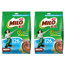 MILO 美祿 巧克力麥芽飲品 減糖配方 減糖26% 小分子大麥 優質蛋白, 25g, 14包, 2袋