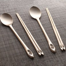 GOLDEN BELL Ari與花龜青銅夫妻匙筷組, 1套, 匙筷 2入 + 盒 + 保證書