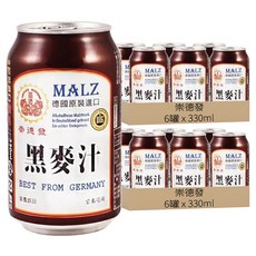 崇德發 天然黑麥汁 德國原裝進口, 330ml, 12罐