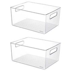 Market Plan Meet 多功能收納盒 基本款 大型, 2個, 透明