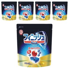finish 洗碗機專用 紅球強效洗碗清潔錠 42個, 18g, 5包