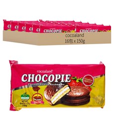 cocoaland 巧克力味夾心派 可可草莓牛奶, 150g, 16包