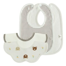 BUNNIE BLOSSOM 嬰兒基本圍兜4件組, 可可棕, 1組