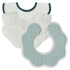 바니블라썸 롤링 턱받이 세트, 민트체크 + 베이지무지 + 미니도트 + 카키베이지, 4개입, 1세트