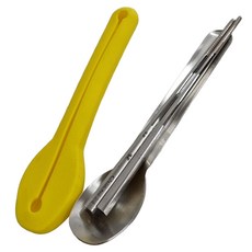 潔豹 健康316餐具組 紅、紫、藍, 湯匙 + 筷子 + 矽膠套, 黃色, 1組