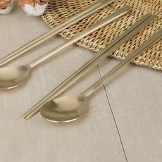 Golden Bell Ari與Min 鍮器夫婦餐具組, 1套, 湯匙 2p + 筷子 2p