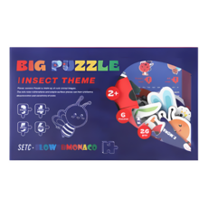 FLOWER MONACO 寶寶大塊啟蒙拼圖, 動物昆蟲交通主題, 2歲以上兒童適用, 1個, 6pieces