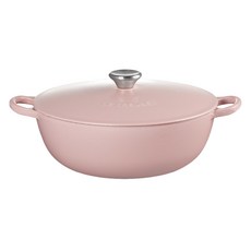LE CREUSET 媽咪鐵鍋 鋼頭 內鍋黑 4800g 4.1L, 1個, 甜心粉, 26cm
