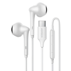 UGREEN 綠聯 入耳式有線耳機 Type-C, EP101, 白色