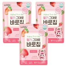 루솔 과일칩 딸기 그대로 바로칩, 12g, 3개