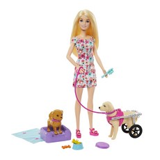 Barbie 芭比 照護寵物組 小狗輪椅版, 1組