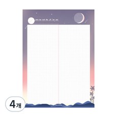 아이씨엘디자인 그리드 노트패드, 밤하늘 션사인, 4개, 46매