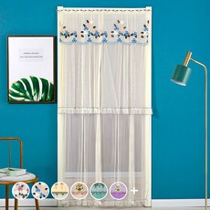 ANTS 圖騰刺繡窗簾, 玫瑰藍