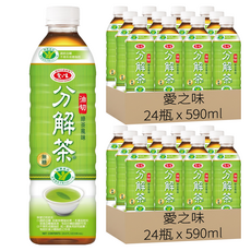 愛之味 油切分解茶 綠茶風味, 590ml, 48瓶
