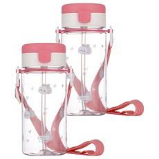 Edison 幼兒用Friends防漏Eco Gen吸管杯, 350ml, 2個, 白兔 Lany