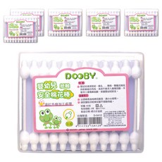 DOOBY 大眼蛙 嬰幼兒安全棉棒, 適用於清潔耳垢、鼻孔, 適合嬰幼兒使用, 60支, 6盒