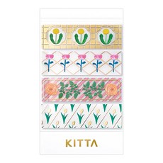 KING JIM KITTA 隨身攜帶和紙膠帶 圖案設計, 禮物 金箔, 1組