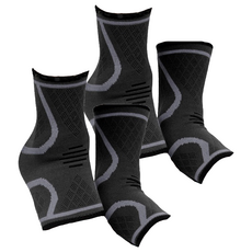 AOLIKES 奧力克斯 針織運動防護護踝, 彈力編織, 舒適好穿, L, 黑灰色, 2雙